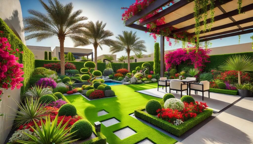 A_beautifully_landscaped_garden_in_Dubai_featuring